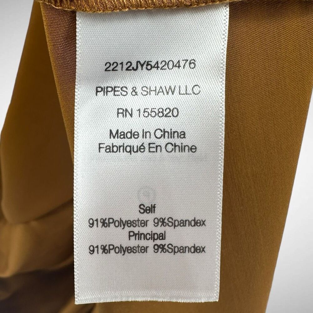Veronica Beard Gilbert Antique Gold Jersey Long Sleeve Ruched Midi Dress Size 00 - Picture 7 of 10